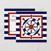Uitnodigingen van Nautical Party (Voorkant / Achterkant)