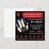 Uitnodigingen van pa-chelor Bowling Party (Voorkant / Achterkant)