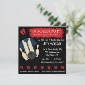 Uitnodigingen van pa-chelor Bowling Party (Staand voorkant)