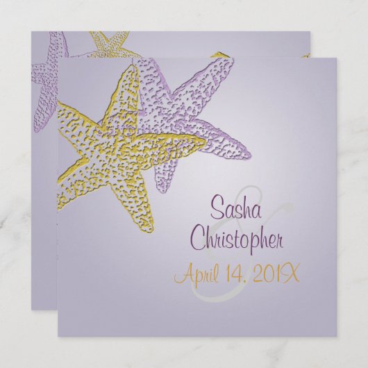 Uitnodigingen van Paarse zeesterkreeft/DIY (Voorkant / Achterkant)