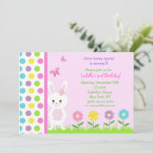 Uitnodigingen van paasbunny Birthday Party (Staand voorkant)