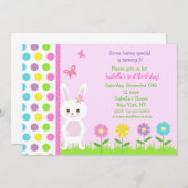 Uitnodigingen van paasbunny Birthday Party (Voorkant / Achterkant)