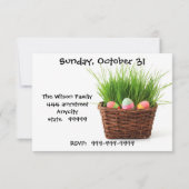 Uitnodigingen van paaseierhonden met terloops van  (Achterkant)