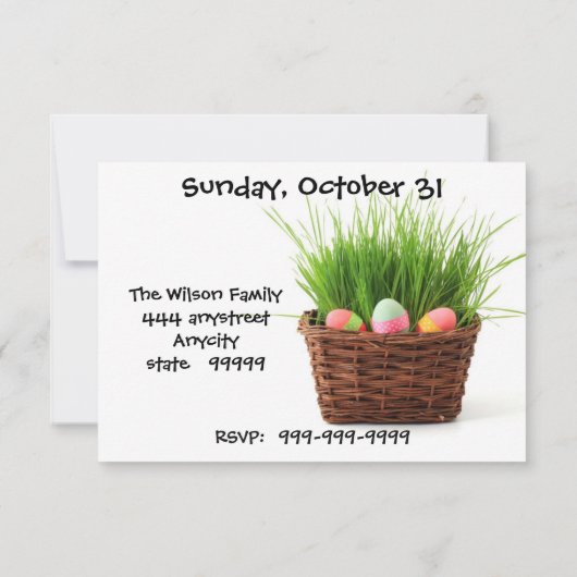 Uitnodigingen van paaseierhonden met terloops van (Achterkant)