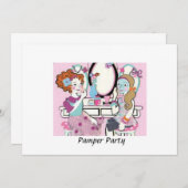 Uitnodigingen van Pamper Party (Voorkant / Achterkant)