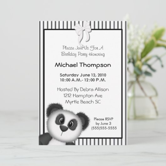 Uitnodigingen van Panda Birthday Party (Staand voorkant)