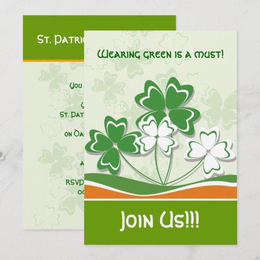 Uitnodigingen van Patrick's Day (Voorkant / Achterkant)