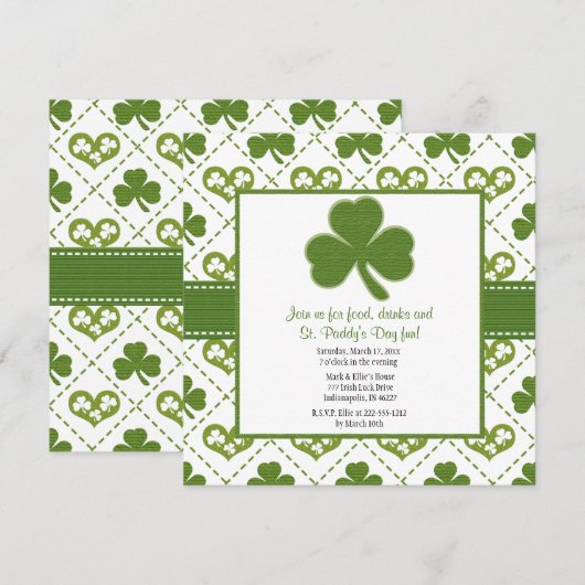 Uitnodigingen van Patrick's Day (Voorkant / Achterkant)