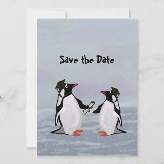 Uitnodigingen van Penguins Graduation Party (Achterkant)