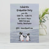 Uitnodigingen van Penguins Graduation Party (Staand voorkant)