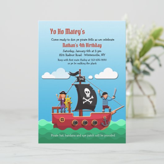 Uitnodigingen van piraten (Staand voorkant)