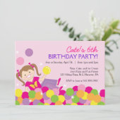 Uitnodigingen van Pit Ball Birthday Party (Staand voorkant)