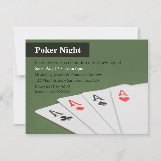 Uitnodigingen van Poker Night Housewarming Party (Voorkant)