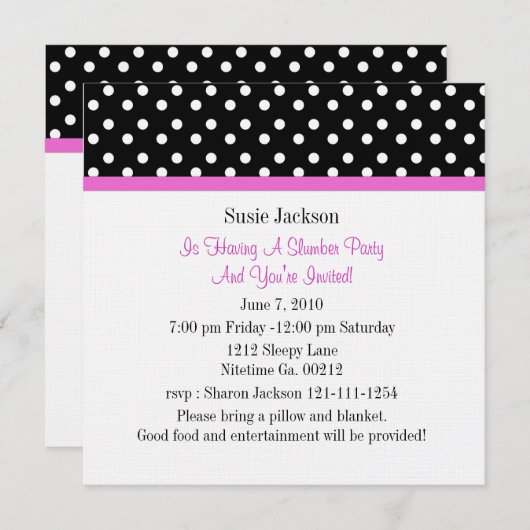 Uitnodigingen van Polka Dot Butterfly Party (Voorkant / Achterkant)