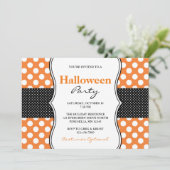Uitnodigingen van Polka Dots Halloween Party (Staand voorkant)