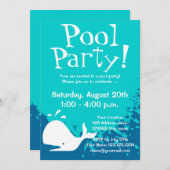 Uitnodigingen van poolpartijen | Aangepaste uitnod (Voorkant / Achterkant)