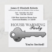 Uitnodigingen van Posh Shimmer House Warming Party (Voorkant / Achterkant)