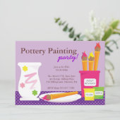 Uitnodigingen van Pottery Painting Party (Staand voorkant)