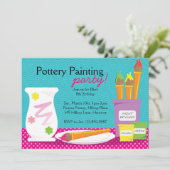 Uitnodigingen van Pottery Painting Party (Staand voorkant)