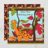 Uitnodigingen van Prehistorische Dinos Birthday (Voorkant / Achterkant)
