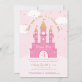Uitnodigingen van Princess Party | Roze en goudkas (Voorkant)