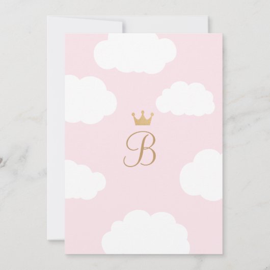 Uitnodigingen van Princess Party | Roze en goudkas (Achterkant)