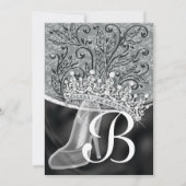 Uitnodigingen van prinses Bling Diamond Party (Achterkant)