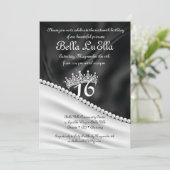 Uitnodigingen van prinses Bling Diamond Party (Staand voorkant)