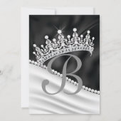 Uitnodigingen van prinses Bling Diamond Party (Achterkant)