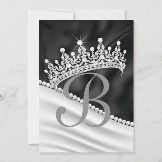 Uitnodigingen van prinses Bling Diamond Party (Achterkant)