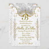 Uitnodigingen van prinses Bling Diamond Party (Voorkant / Achterkant)