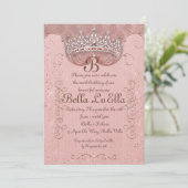 Uitnodigingen van prinses Bling Diamond Party (Staand voorkant)