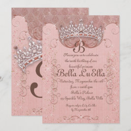 Uitnodigingen van prinses Bling Diamond Party
