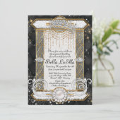 Uitnodigingen van prinses Bling Diamond Party (Staand voorkant)