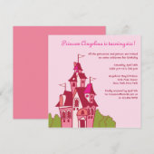 Uitnodigingen van prinses castle-verjaardagsfeest (Voorkant / Achterkant)
