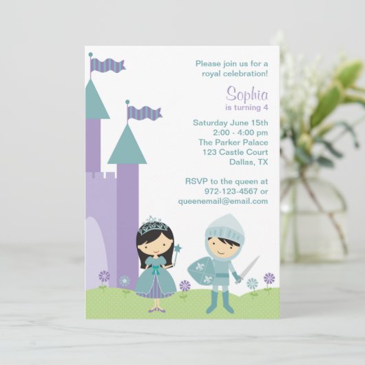 Uitnodigingen van prinses en Knight (Staand voorkant)