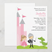 Uitnodigingen van prinses en Knight Birthday (Voorkant / Achterkant)