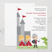 Uitnodigingen van prinses en Knight Birthday (Voorkant / Achterkant)