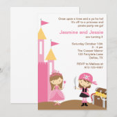 Uitnodigingen van prinses en roze piraten (Voorkant / Achterkant)