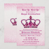 Uitnodigingen van prinses Girl op feestdag (Voorkant / Achterkant)