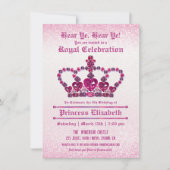 Uitnodigingen van prinses Girl op feestdag (Voorkant)