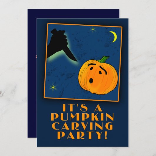  uitnodigingen van PUMPKIN CARVING Party (Voorkant / Achterkant)