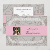 Uitnodigingen van Quinceanera (Voorkant / Achterkant)