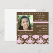 Uitnodigingen van Quinceanera (Voorkant / Achterkant)