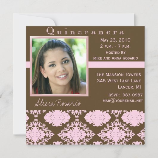 Uitnodigingen van Quinceanera (Voorkant)