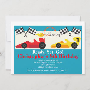 Uitnodigingen van Race Car Birthday Party
