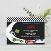 Uitnodigingen van Race Car Birthday Party (Staand voorkant)