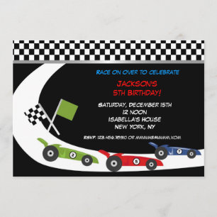 Uitnodigingen van Race Car Birthday Party