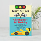 Uitnodigingen van Race Car Birthday Party (Staand voorkant)