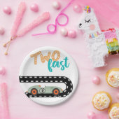 Uitnodigingen van Race Car Birthday, tweede verjaa Papieren Bordje (Feest)